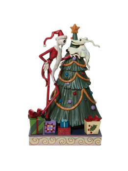 Decking the Halls - Santa Jack with Zero by Tree Figurine